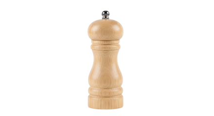 Isolated Wooden Salt Pepper Grinder Mill with Light Texture