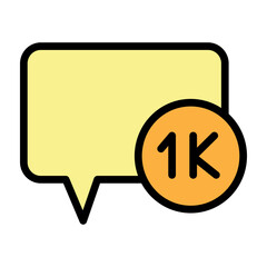 Naklejka premium Comment Count Vector Filled Icon Design