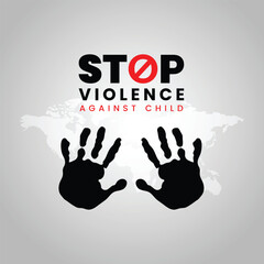 Vector illustration of Children Victims of Aggression social media story feed mockup template.