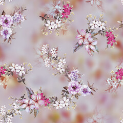 beautiful seamless flower allover design with all colour background
