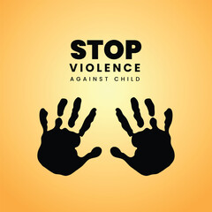 Vector illustration of Children Victims of Aggression social media story feed mockup template.