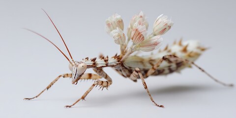 Orchid Mantis camouflaged amongst flowers.
