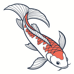 Obraz premium Elegant Snapper Fish Swimming Alone Vector Illustration of Marine Wildlife