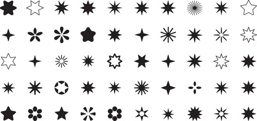 A diverse collection of star designs for various applications