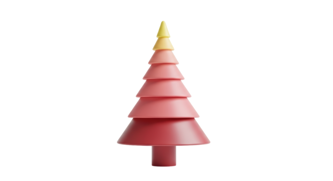 Isolated Pink Wood Christmas Tree Modern Decor - Powered by Adobe