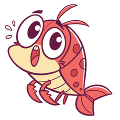 Cartoon snapper fish with large eyes vector illustration