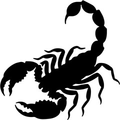 black silhouette of a scorpion