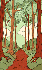 landscape with trees