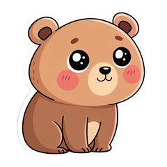 Obraz premium Cute Cartoon Bear Character with Adorable Features and Transparent Background for Playful Designs
