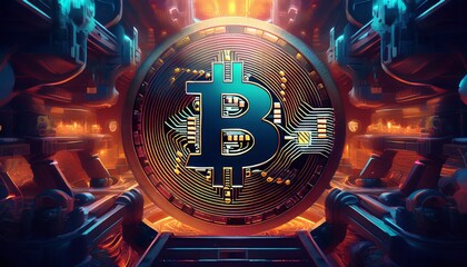 digital bitcoin mining concept