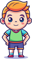 Boy with expression in cartoon vector