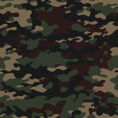 Fototapeta premium army camouflage dark background, seamless vector illustration