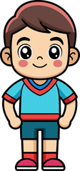 Boy character vector with soft expression