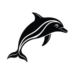 Fototapeta premium Dolphin Playful Bold Vector Silhouette