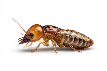 Close-up of a termite, showcasing its intricate details and segmented body.