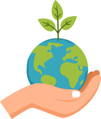 Hands holding Earth, environmental protection concept