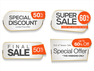 Sale banner collection concept discount promotion layout on white background 