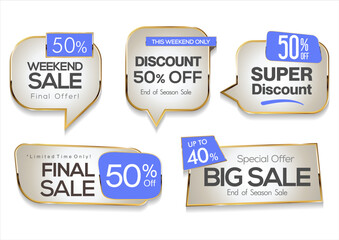 Sale banner collection concept discount promotion layout on white background 