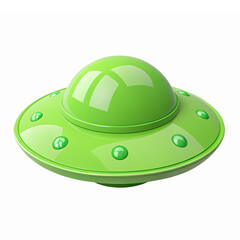 Fototapeta premium Colorful Green UFO with Glossy Surface Ideal for Fun and Sci-Fi Themes
