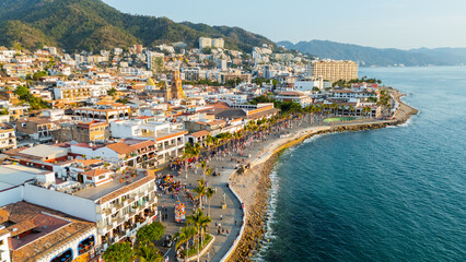 Boardwalk of puerto vallarta welcomes the pride parade, mexico. LGBTQIA community