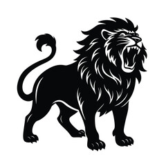 Fototapeta premium Lion Roaring Pose Vector Art