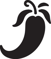 chili pepper Black and White icon