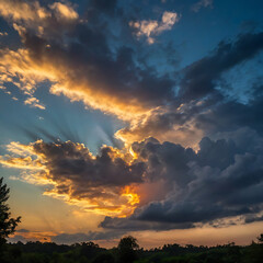 Naklejka premium sunset in the sky