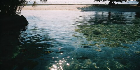 Shallow Water, Sunlit Surface, Aquatic Plants