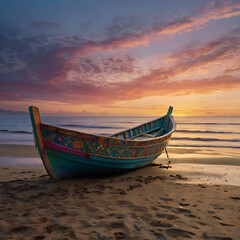 Fototapeta premium boat on the beach