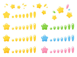 ポップなかわいい星のイラスト素材セット