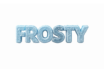 Fototapeta premium Frosty Text Design with Icy Blue Letters Ideal for Winter Themed Projects and Decorations