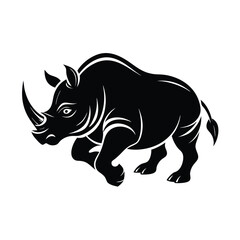 Fototapeta premium Rhino Charging Forward Vector Graphic