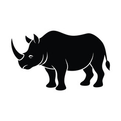 Fototapeta premium Rhino Strong Clean Vector Silhouette