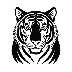 Tiger Staring Forward Vector Art