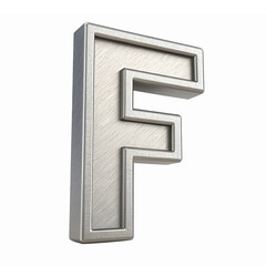 3D Metallic Letter F Design with Modern Textured Finish for Creative Projects and Branding