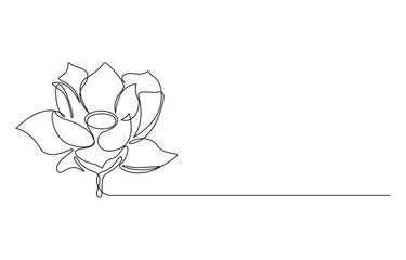 lotus flower Continuous single line drawing