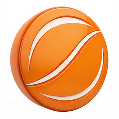 Glossy Orange Sphere with Dynamic Curved Design on Transparent Background for Modern Branding
