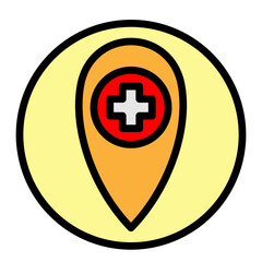 Vaccination Site Location Vector Filled Icon Design