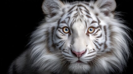 Obraz premium Close-up of a white tiger's face