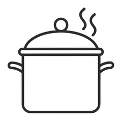 Steaming Pot Vector Icon (Line Style)