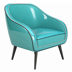 Stylish Turquoise Retro Armchair with Sleek Design for Modern Interiors and Home Decor