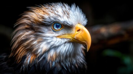 Fototapeta premium Close-up of an eagle's head, detailed feathers