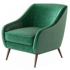 Stylish Emerald Green Upholstered Armchair with Modern Design Perfect for Contemporary Interiors