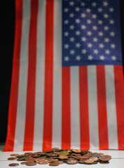 Concept Showing US Pennies Have No Cash Value