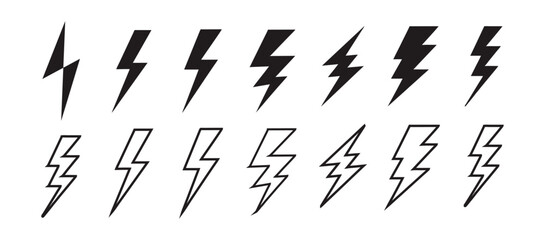Top Lightning Bolt Icon Designs – High-Quality Vector Graphics for Branding, Web Design, Marketing, and Digital Creatives