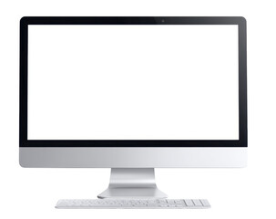 Blank iMac Screen Vector: White Background Illustration