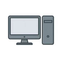 computer monitor isolated on white background