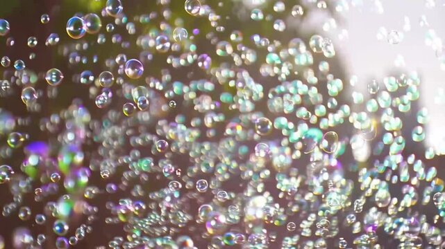 Background with softly rising bubbles on a smooth, clean surface. Gentle motion and translucent bubbles varying in size, creating a calm and refreshing atmosphere. Suitable for underwater, spa, or cle