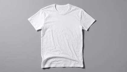 Minimalist white crew neck t-shirt mockup showcasing simple style casual apparel blank template for custom prints and designs fashion forward clothing