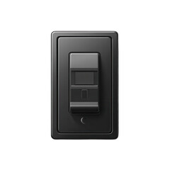 Sleek modern light switch poised for control reflecting minimalist design on transparent background